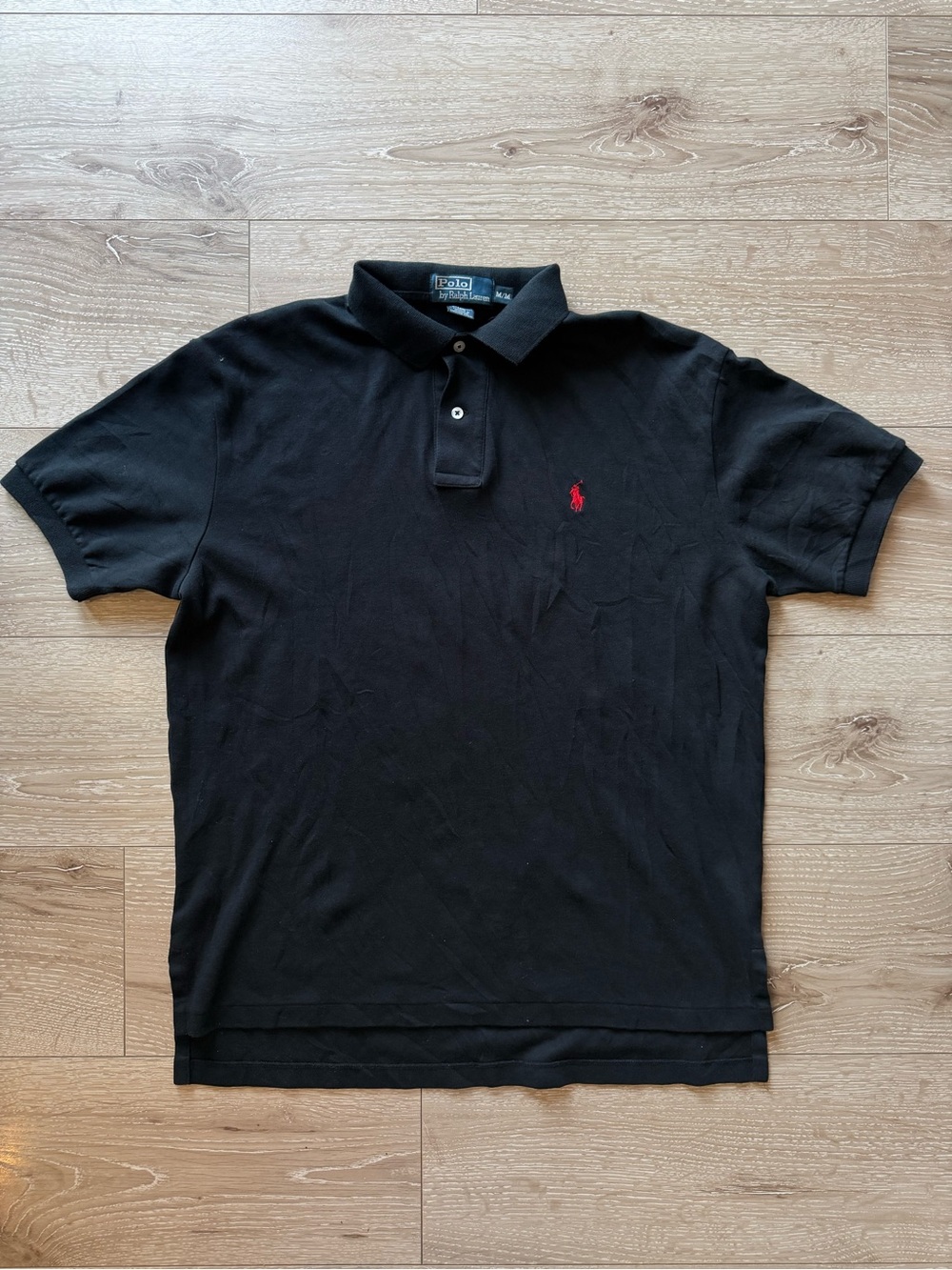 Ralph Lauren Black Polo with Red Pony Logo